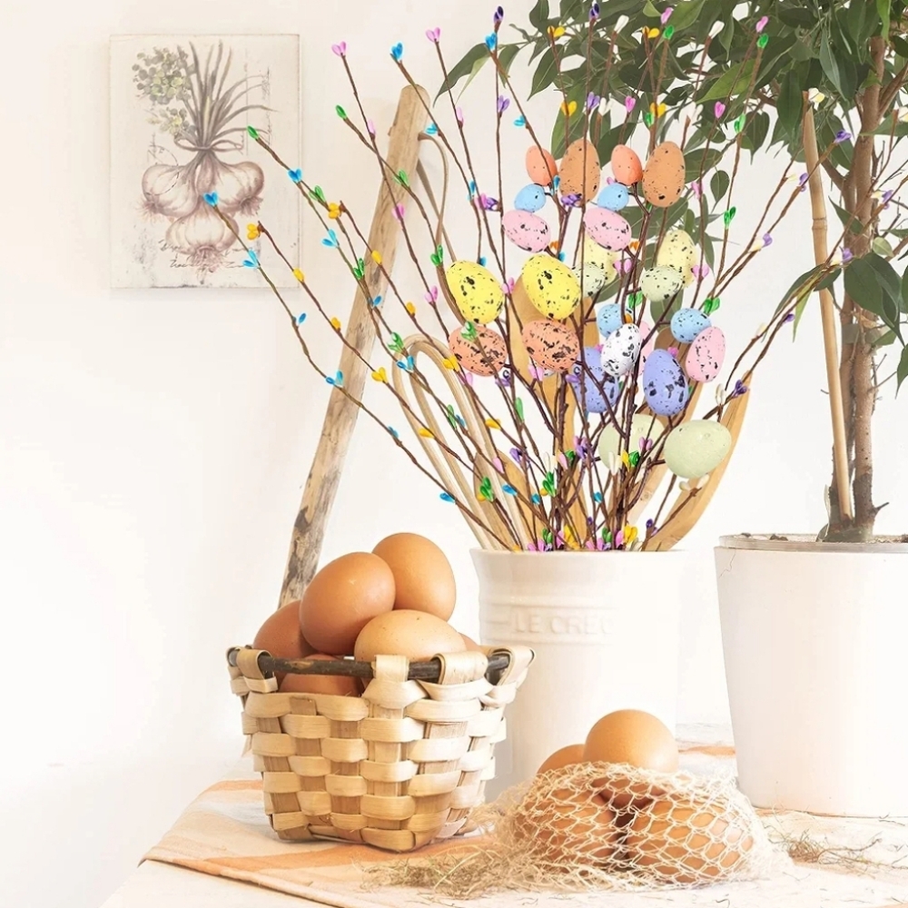 Easter Spray Vine with Pastel Easter Eggs and Berries- Decorative Spring Floral